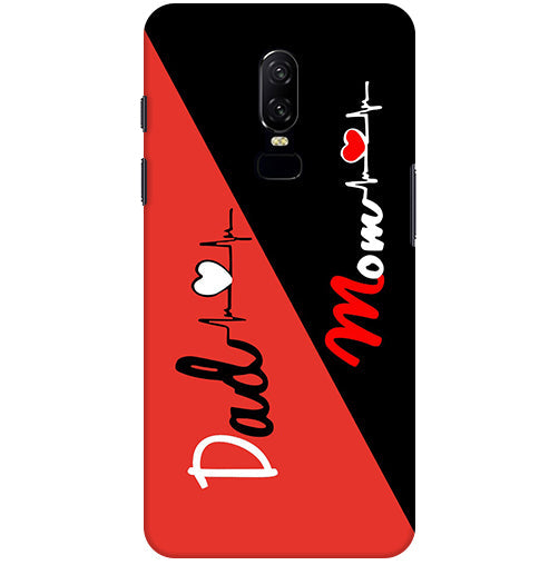 Mom Dad 1 Love quotes Back Cover For Oneplus 6