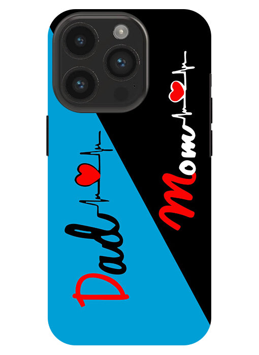Mom Dad 2 Love quotes Back Cover For Apple Iphone 14 Pro