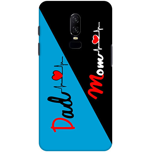 Mom Dad 2 Love quotes Back Cover For Oneplus 6
