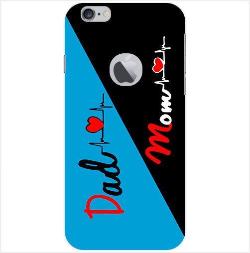Mom Dad 2 Love quotes Back Cover For Apple Iphone 6/6S Logo Cut