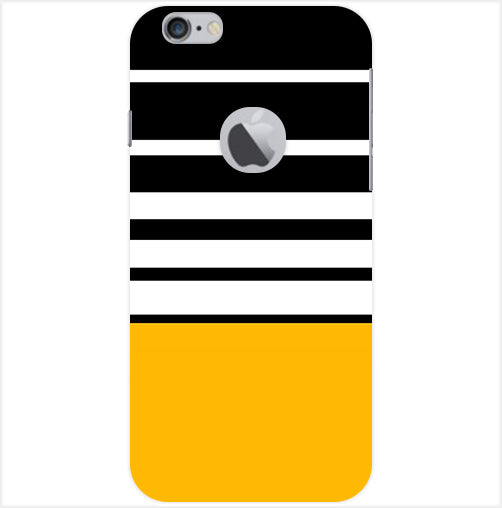 Horizontal Stripes Back Cover For  Apple Iphone 6/6S Logo Cut
