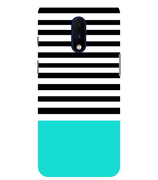 Horizontal  Multicolor Stripes Back Cover For  Oneplus 6T