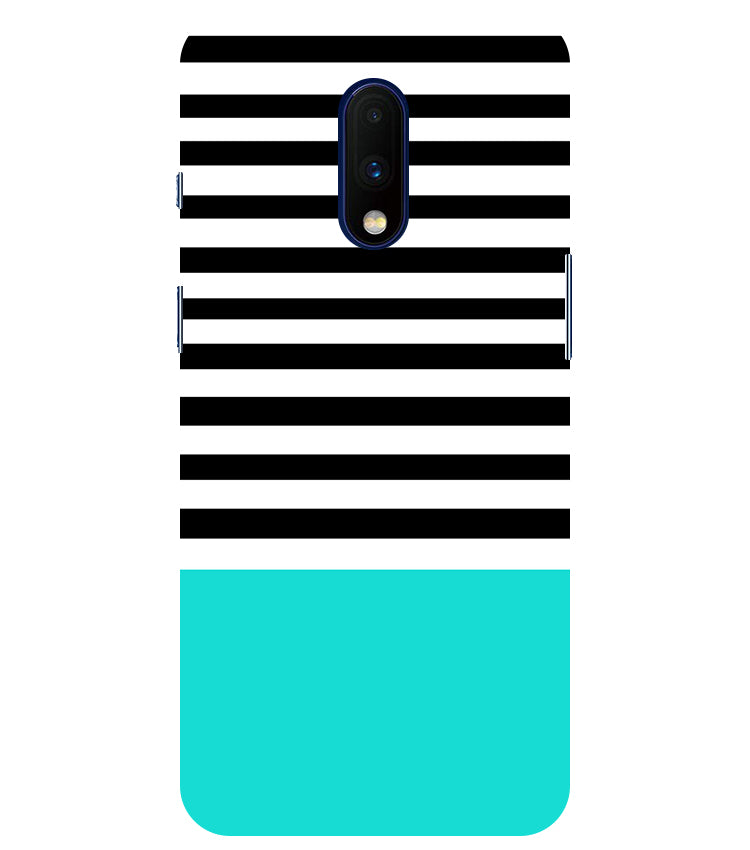 Horizontal Multicolor Stripes Back Cover For Oneplus 7