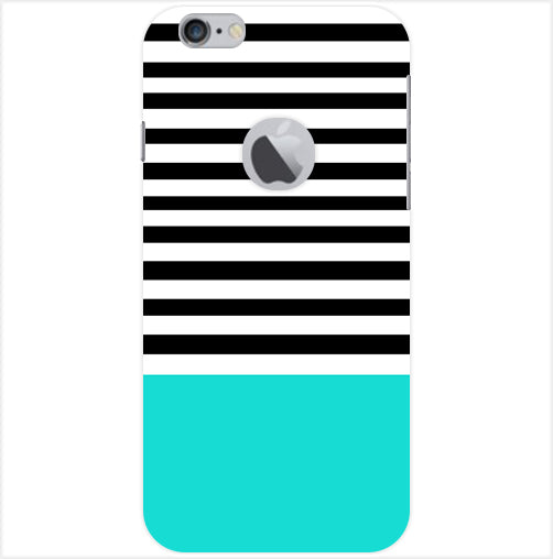 Horizontal Multicolor Stripes Back Cover For Apple Iphone 6/6S Logo Cut