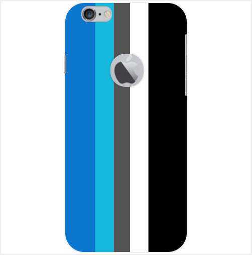 Vertical Multicolor  Stripes Back Cover For  Apple Iphone 6/6S Logo Cut