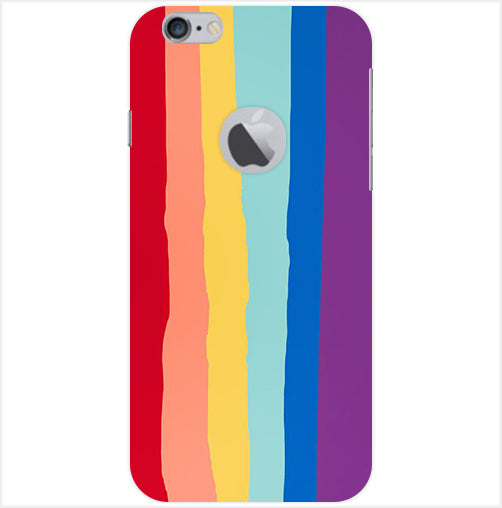 Rainbow Back Cover For Apple Iphone 6/6S Logo Cut