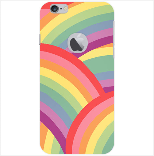 Rainbow Multicolor Back Cover For Apple Iphone 6/6S Logo Cut