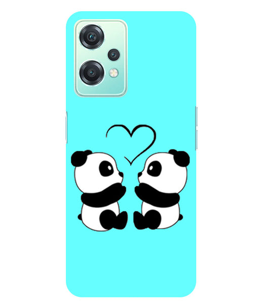 Two Panda With heart Printed Back Cover For Oneplus Nord CE 2 Lite 5G