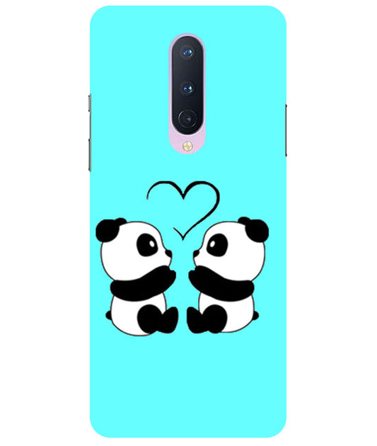 Two Panda With heart Printed Back Cover For Oneplus 8