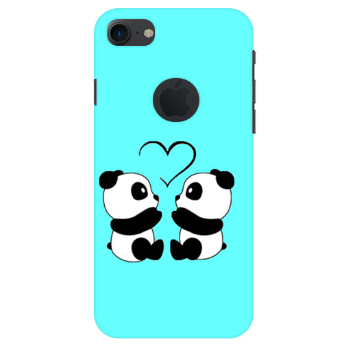Two Panda With heart Printed Back Cover For Apple Iphone 8 Logocut