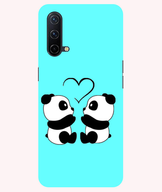 Two Panda With heart Printed Back Cover For Oneplus Nord CE 5G