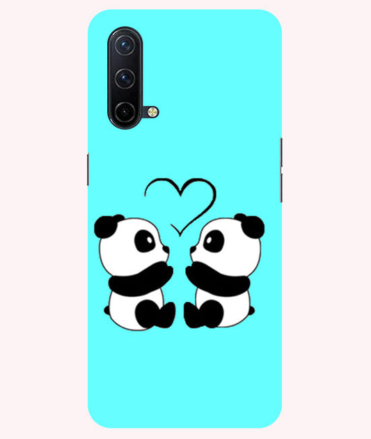 Two Panda With heart Printed Back Cover For Oneplus Nord CE  5G