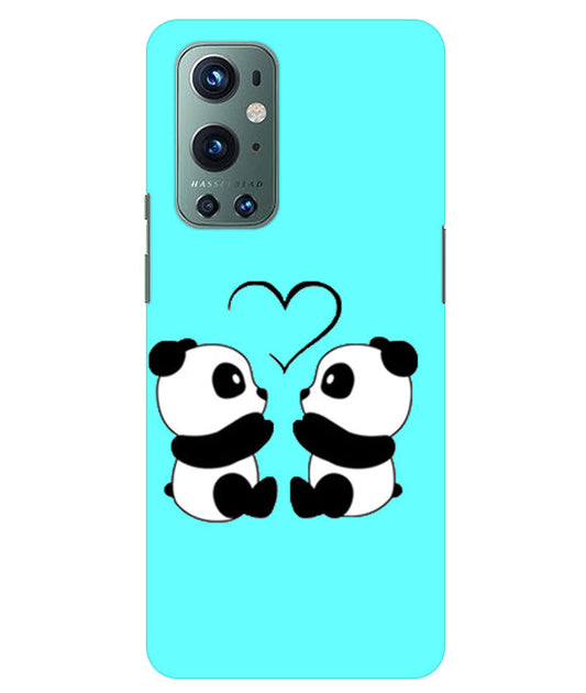 Two Panda With heart Printed Back Cover For Oneplus 9 Pro
