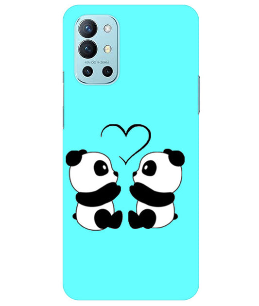 Two Panda With heart Printed Back Cover For Oneplus 9R
