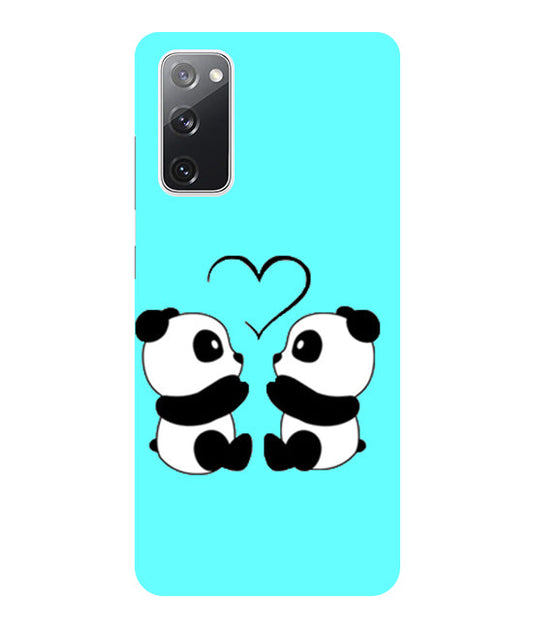 Two Panda With heart Printed Back Cover For Samsug Galaxy S20 FE 5G