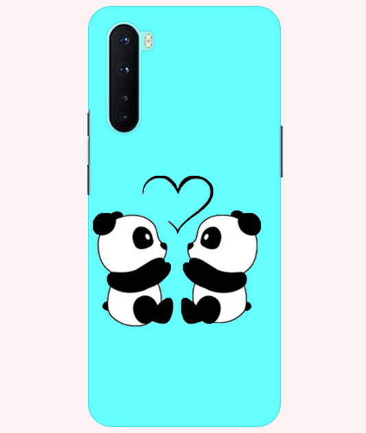 Two Panda With heart Printed Back Cover For Oneplus Nord  5G