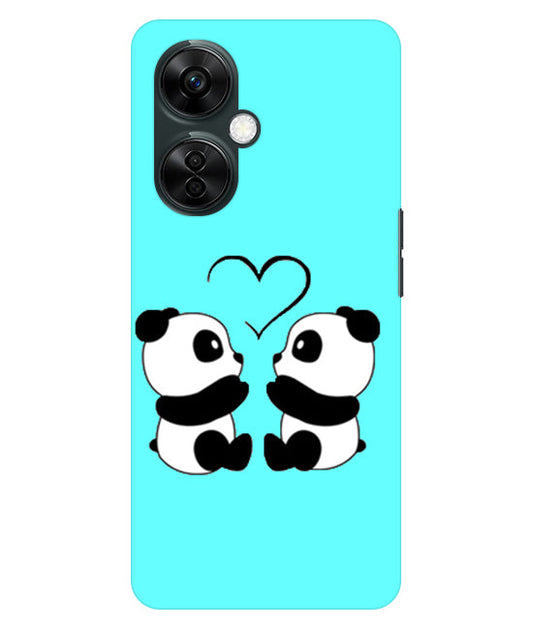 Two Panda With heart Printed Back Cover For Oneplus Nord CE 3 Lite 5G