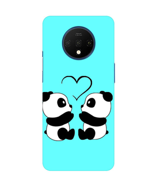 Two Panda With heart Printed Back Cover For Oneplus 7T