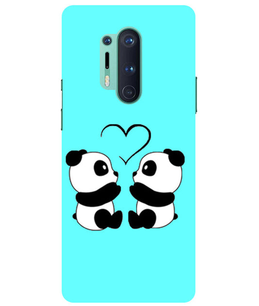 Two Panda With heart Printed Back Cover For Oneplus 8 Pro