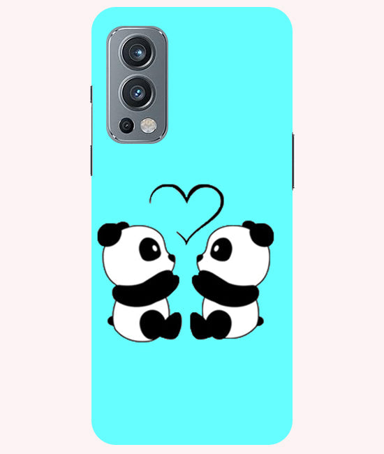 Two Panda With heart Printed Back Cover For Oneplus Nord 2 5G