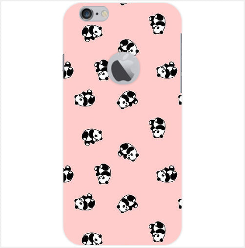 Cuties Panda Printed Back Cover For Apple Iphone 6/6S Logo Cut