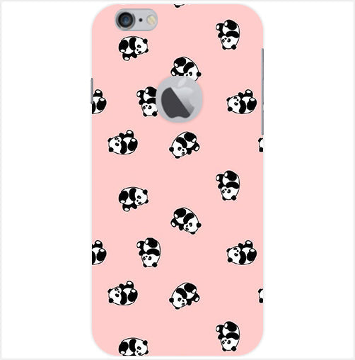 Cuties Panda Printed Back Cover For  Apple Iphone 6/6S Logo Cut