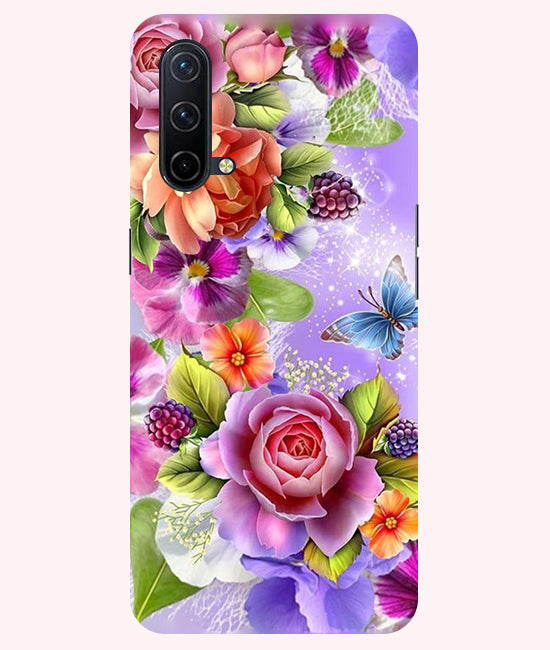 Flower Pattern Design Back Cover For Oneplus Nord CE 5G