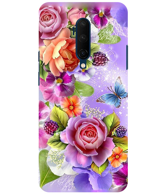 Flower Pattern Design Back Cover For Oneplus 7T Pro