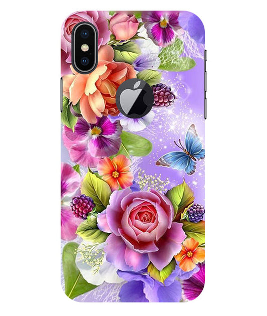 Flower Pattern Design Back Cover For  Apple Iphone X Logocut