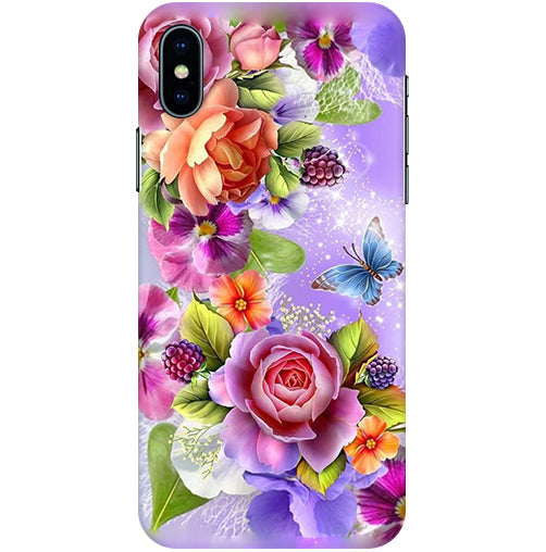 Flower Pattern Design Back Cover For Apple Iphone Xs