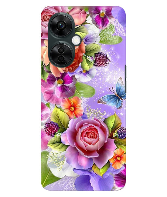 Flower Pattern Design Back Cover For Oneplus Nord CE 3 Lite 5G