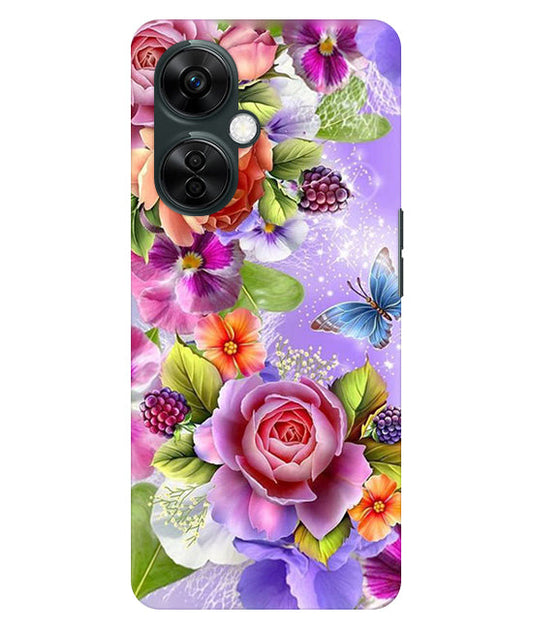 Flower Pattern Design Back Cover For  Oneplus Nord CE 3 Lite 5G