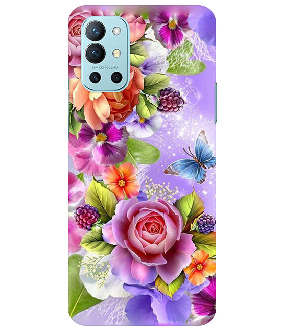 Flower Pattern Design Back Cover For Oneplus 9R