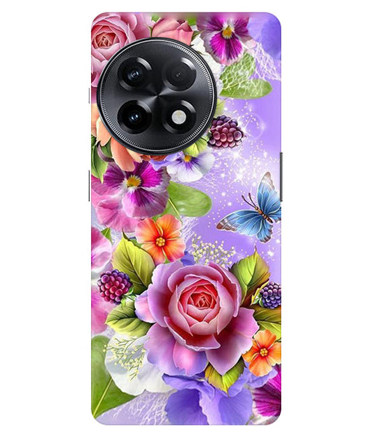 Flower Pattern Design Back Cover For  Oneplus 11R 5G