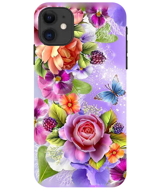Flower Pattern Design Back Cover For Apple Iphone 11