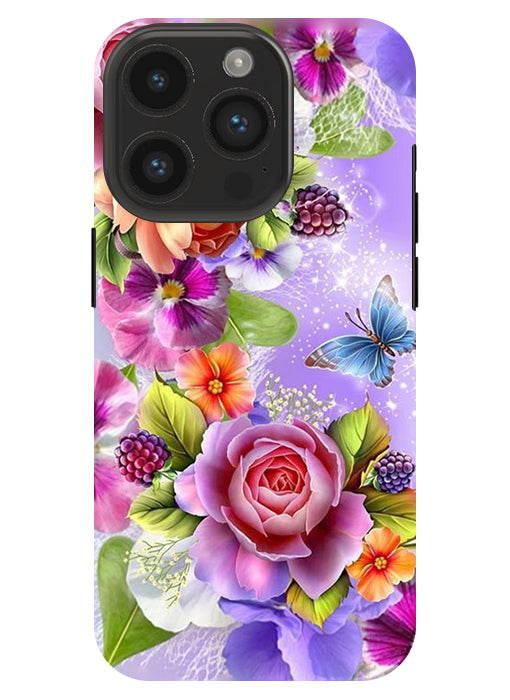 Flower Pattern Design Back Cover For Apple Iphone 14 Pro