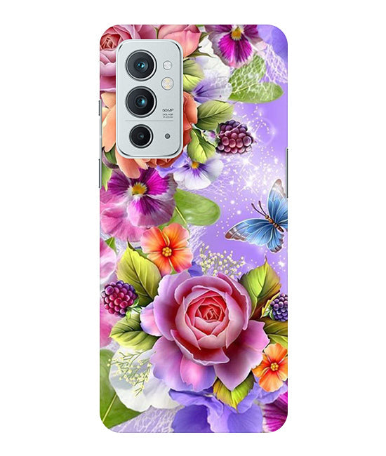 Flower Pattern Design Back Cover For Oneplus 9RT