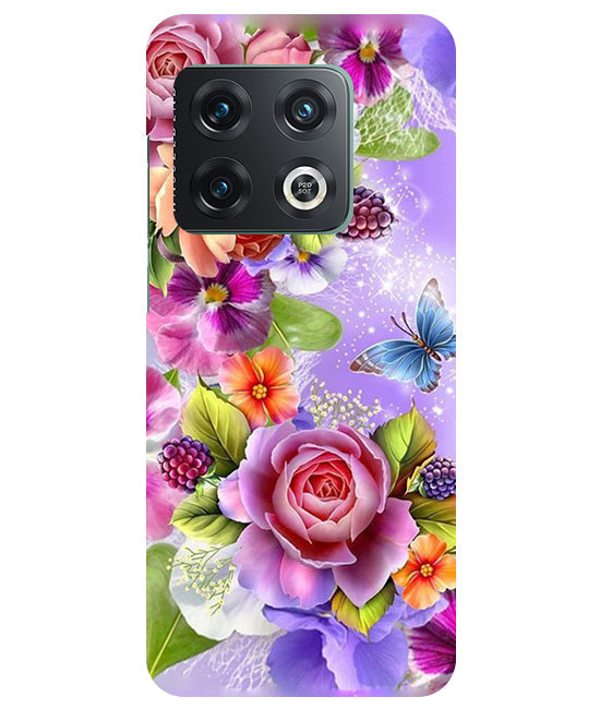 Flower Pattern Design Back Cover For Oneplus 10 Pro 5G