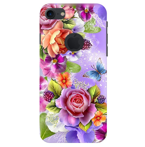 Flower Pattern Design Back Cover For Apple Iphone 7 Logocut