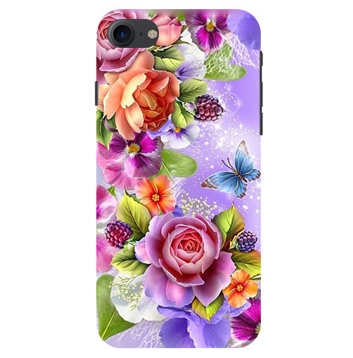 Flower Pattern Design Back Cover For Apple Iphone 8