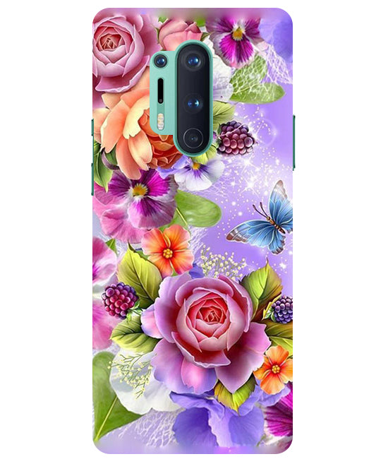 Flower Pattern Design Back Cover For Oneplus 8 Pro