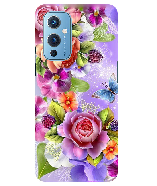Flower Pattern Design Back Cover For Oneplus 9