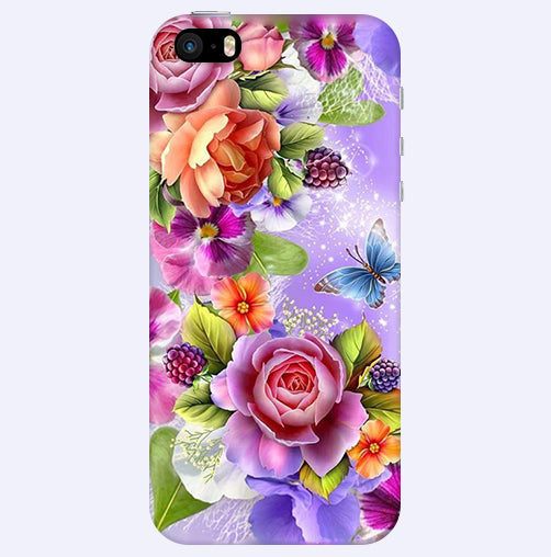 Flower Pattern Design Back Cover For Apple Iphone 5/5S