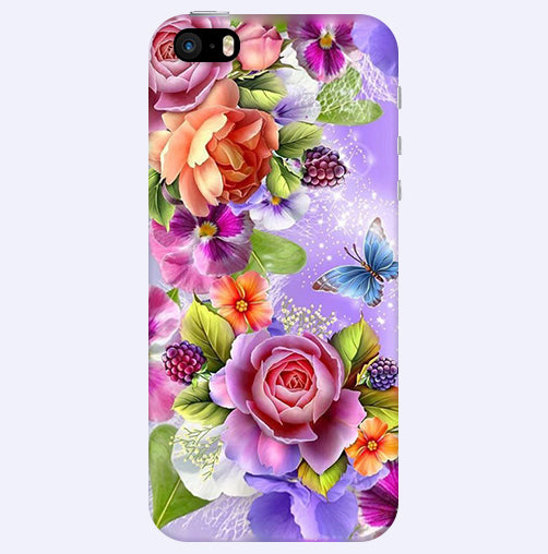 Flower Pattern Design Back Cover For  Apple Iphone 5/5S
