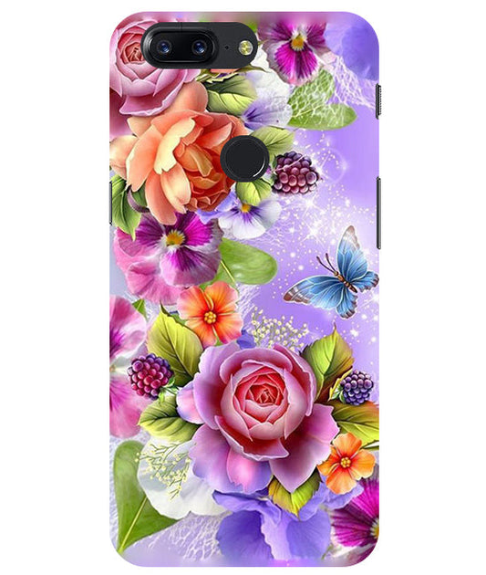 Flower Pattern Design Back Cover For  Oneplus 5T