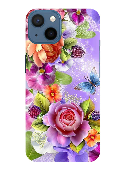 Flower Pattern Design Back Cover For Apple Iphone 15