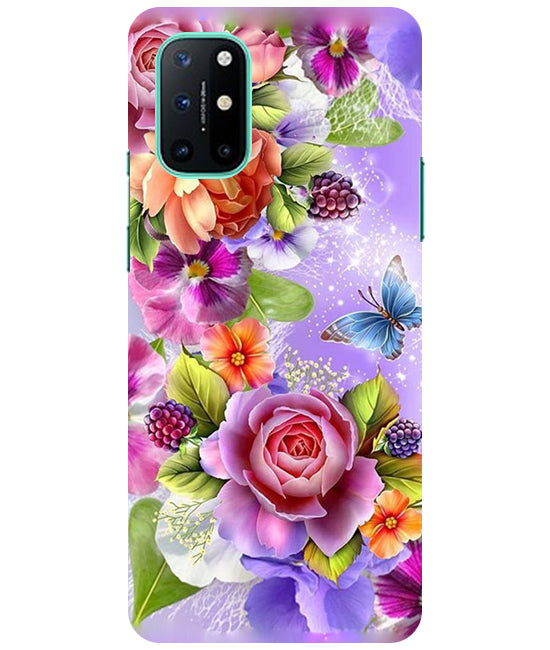 Flower Pattern Design Back Cover For Oneplus 8T