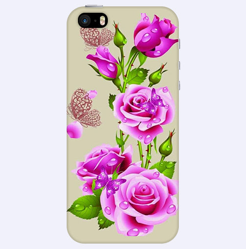 Flower Pattern 1 Design Back Cover For Apple Iphone 5/5S