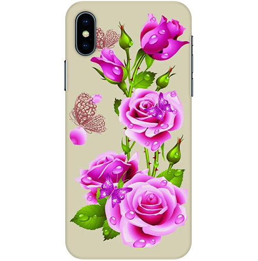 Flower Pattern 1 Design Back Cover For  Apple Iphone X