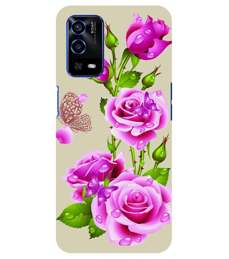 Flower Pattern 1 Design Back Cover For Oppo A53S 5G